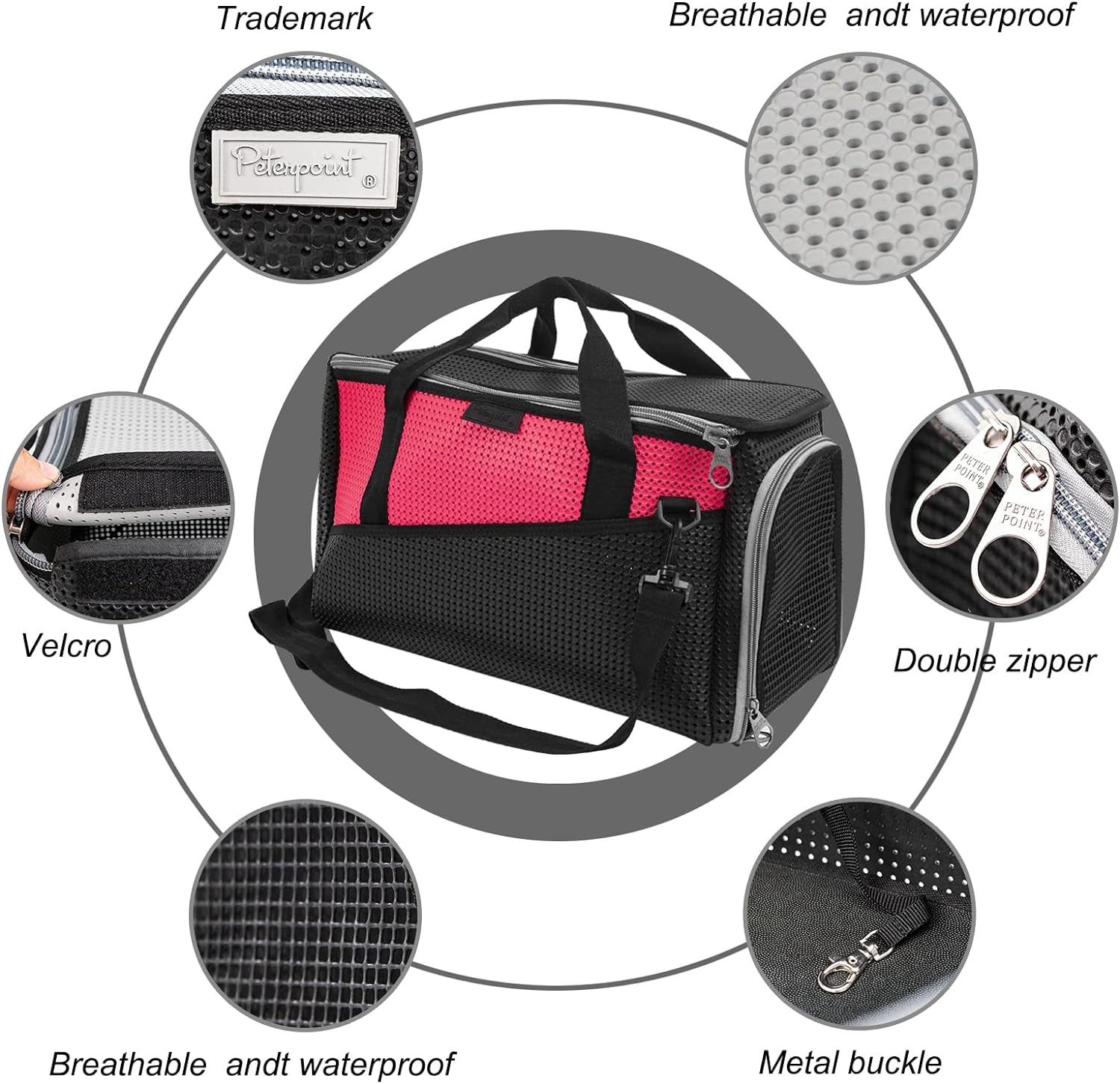 "Travel in Style with our Airline Approved Cat and Dog Carrier - Perfect for Small to Medium Pets! Foldable, Soft-Faced Design in Vibrant Red (Large Size)"