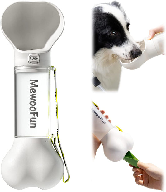 "HydroPaws: The Ultimate On-the-Go Dog Water Bottle with Built-in Poop Bag Dispenser - Perfect for Adventure-Loving Pups!"