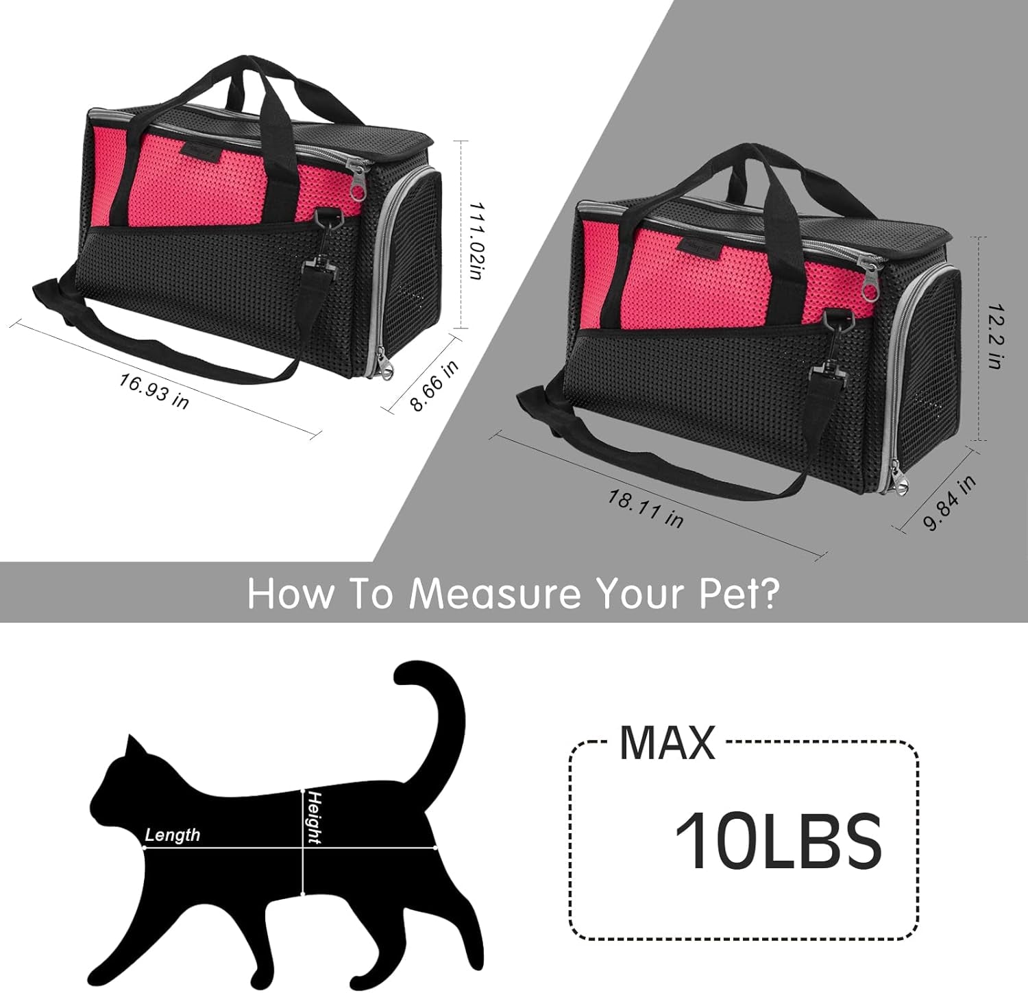 "Travel in Style with our Airline Approved Cat and Dog Carrier - Perfect for Small to Medium Pets! Foldable, Soft-Faced Design in Vibrant Red (Large Size)"