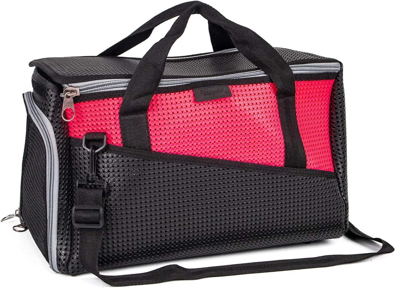 "Travel in Style with our Airline Approved Cat and Dog Carrier - Perfect for Small to Medium Pets! Foldable, Soft-Faced Design in Vibrant Red (Large Size)"