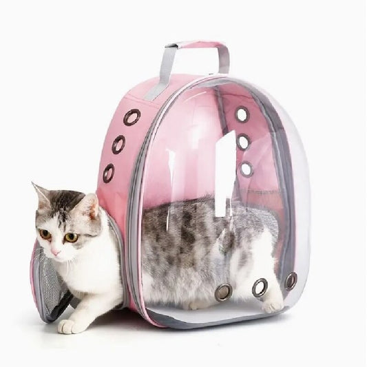"Explore the Galaxy with Your Furry Friend: Astronaut-Inspired Transparent Backpack Pet Carrier for Dogs and Cats, Perfect for Travel!"