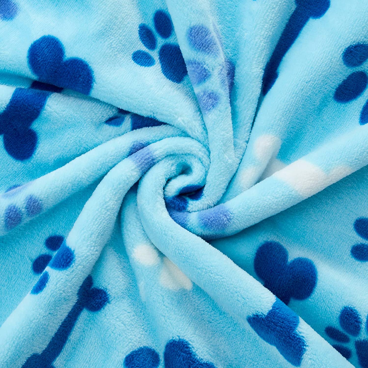 "Cozy and Stylish Blue Paw and Bone Dog Blanket - The Ultimate Luxury for Your Beloved Pet!"