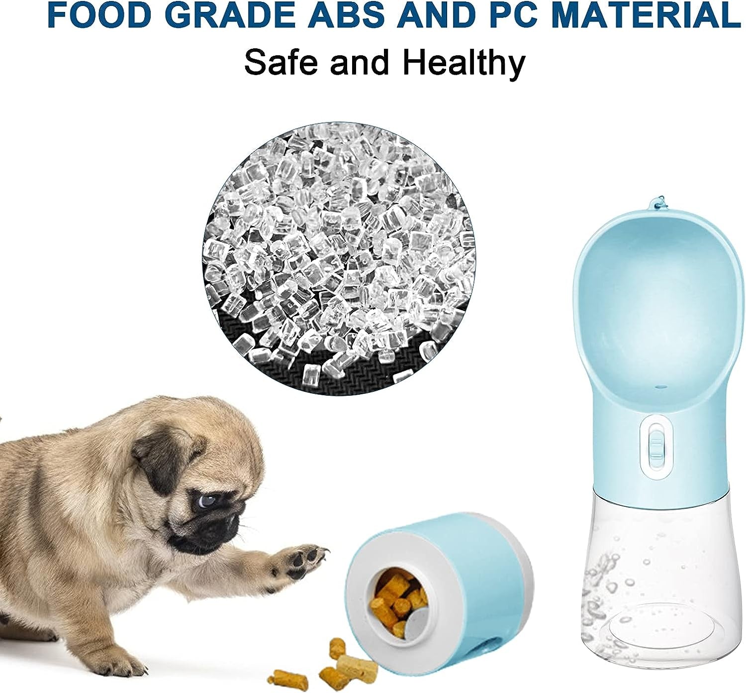 "Travel with Ease: The Perfect 4-in-1 Dog Water Bottle - Leakproof, Convenient Feeder, Waste Bag, and Poop Shovel - Your Ultimate Companion for Pets on the Go!"